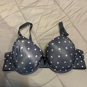 Elegant Navy Polka Dot Bra